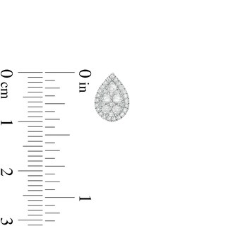 1/2 CT. T.W. Composite Diamond Teardrop Frame Stud Earrings in Sterling Silver