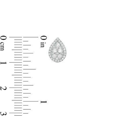 1/2 CT. T.W. Composite Diamond Teardrop Frame Stud Earrings in Sterling Silver