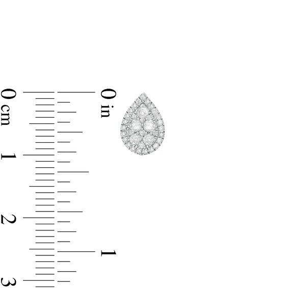 1/2 CT. T.W. Composite Diamond Teardrop Frame Stud Earrings in Sterling Silver