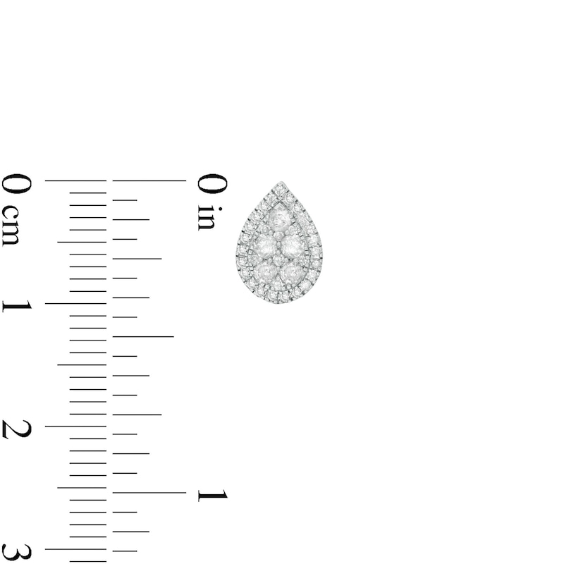 Main Image 2 of 1/2 CT. T.W. Composite Diamond Teardrop Frame Stud Earrings in Sterling Silver