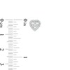 1/2 CT. T.W. Composite Diamond Heart Frame Stud Earrings in Sterling Silver