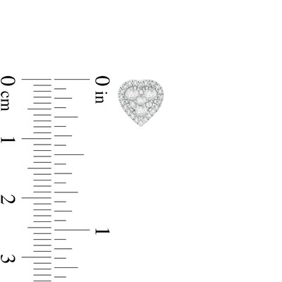 1/2 CT. T.W. Composite Diamond Heart Frame Stud Earrings in Sterling Silver