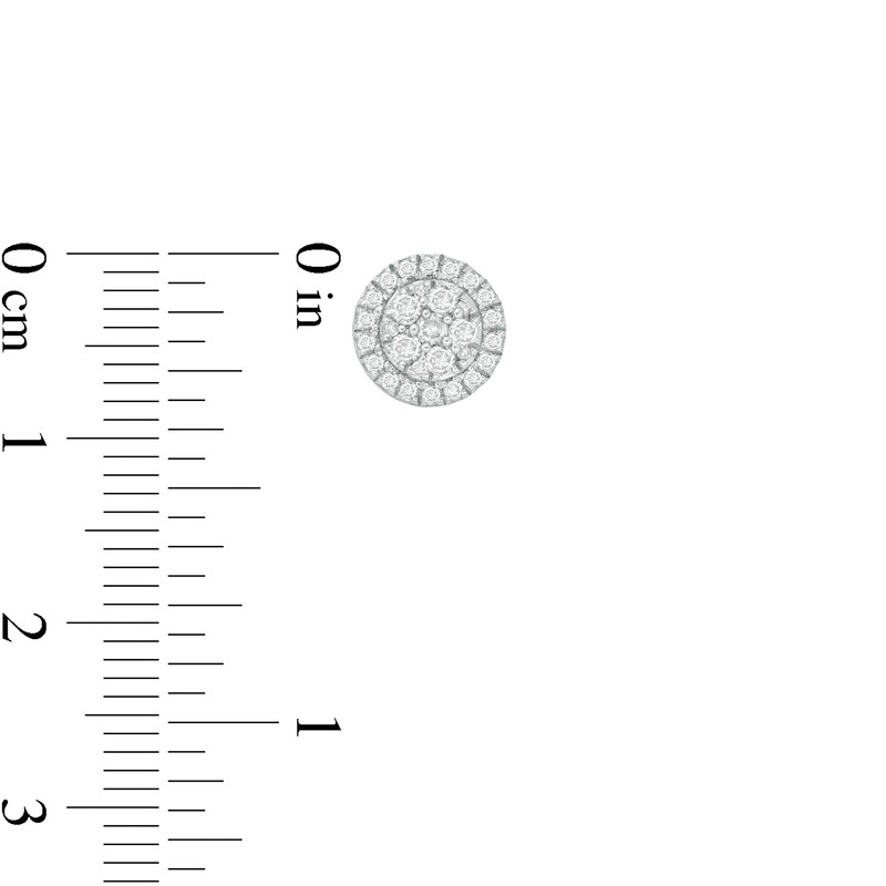 Main Image 2 of 1/2 CT. T.W. Composite Diamond Frame Stud Earrings in Sterling Silver