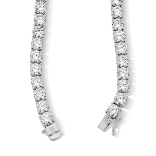 Solid Sterling Silver CZ Tennis Necklace - 20"