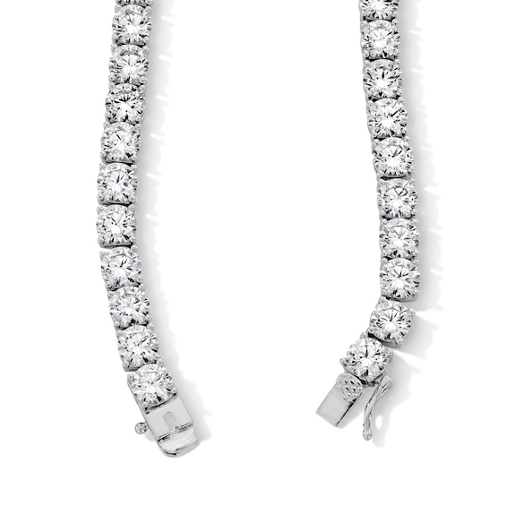Solid Sterling Silver CZ Tennis Necklace - 20"