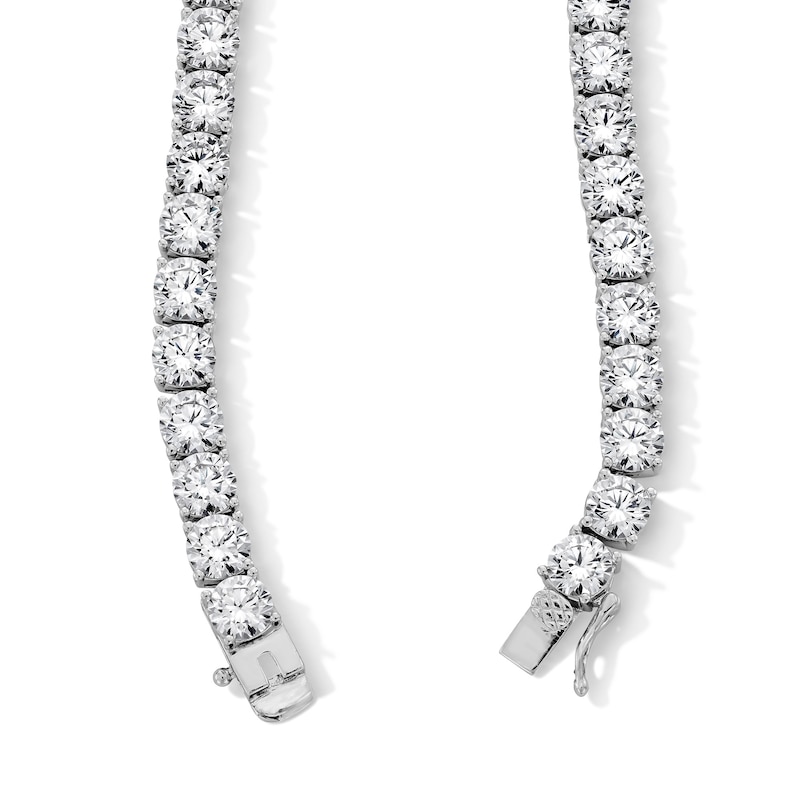 Main Image 3 of Cubic Zirconia Tennis Necklace in Solid Sterling Silver - 20"