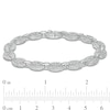 Cubic Zirconia 008 Gauge Puffed Mariner Chain Link Bracelet in Sterling Silver - 7.5"