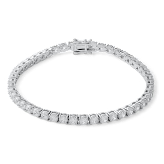 Solid Sterling Silver CZ Tennis Bracelet in - 8"