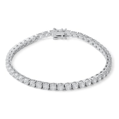 Solid Sterling Silver CZ Tennis Bracelet in - 8"