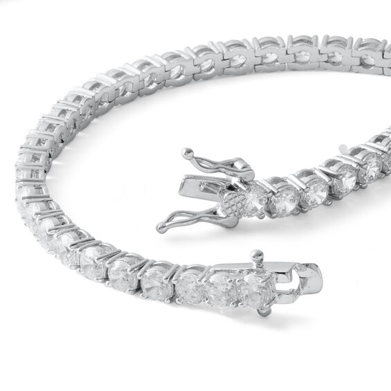 Solid Sterling Silver CZ Tennis Bracelet in - 8"