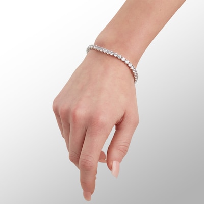 Solid Sterling Silver CZ Tennis Bracelet in - 8"