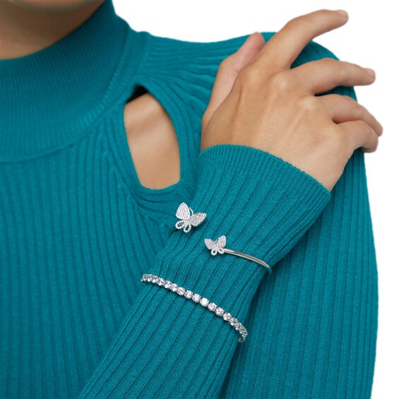 Solid Sterling Silver CZ Tennis Bracelet in - 8"