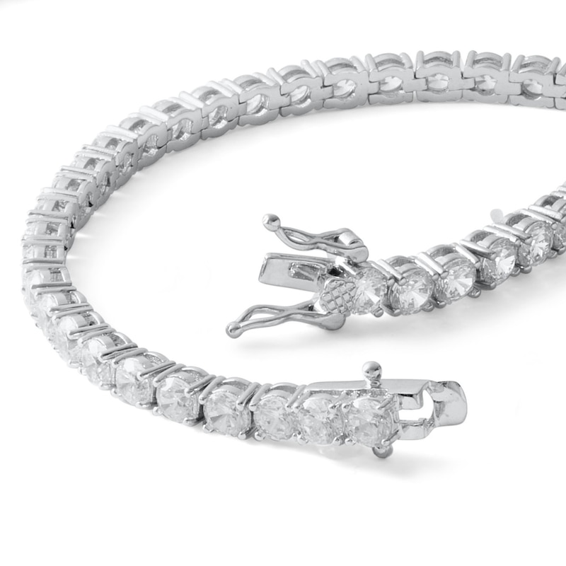 Solid Sterling Silver CZ Tennis Bracelet in - 8"