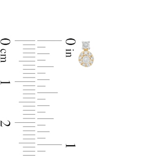 1/20 CT. T.W. Diamond Frame Drop Earrings in 10K Gold
