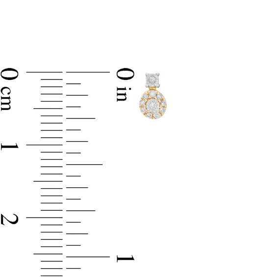 1/20 CT. T.W. Diamond Frame Drop Earrings in 10K Gold