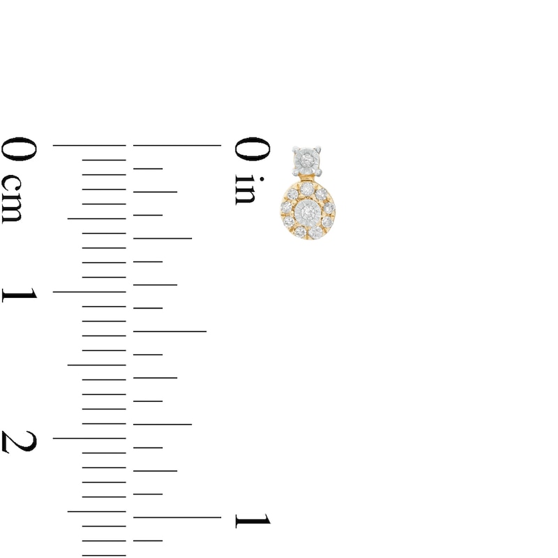 Main Image 2 of 1/20 CT. T.W. Diamond Frame Drop Earrings in 10K Gold