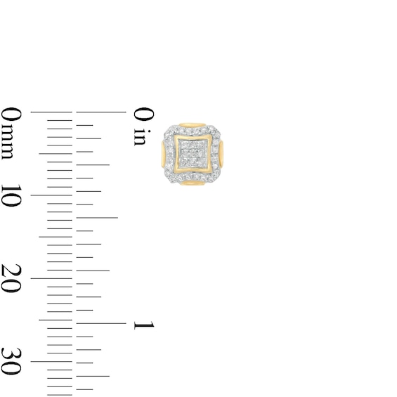1/8 CT. T.W. Composite Diamond Concave Square Frame Stud Earrings in 10K Gold