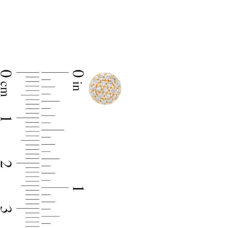 Main Image 2 of 1/3 CT. T.W. Composite Diamond Dome Stud Earrings in 10K Gold