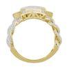 Thumbnail Image 1 of 10K Solid Gold Diamond Tiered Star Chain Link Ring
