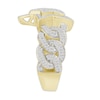 Thumbnail Image 2 of 10K Solid Gold Diamond Tiered Star Chain Link Ring