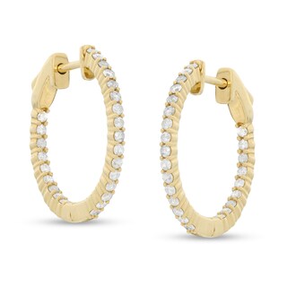 1/2 CT. T.W. Diamond Inside-Out 15.5mm Hoop Earrings in 10K Gold