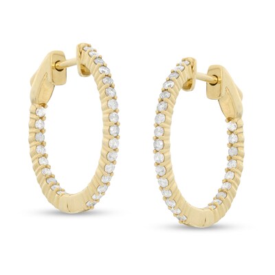 1/2 CT. T.W. Diamond Inside-Out 15.5mm Hoop Earrings in 10K Gold