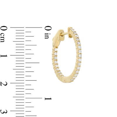 1/2 CT. T.W. Diamond Inside-Out 15.5mm Hoop Earrings in 10K Gold