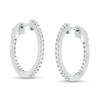 Thumbnail Image 1 of 1/2 CT. T.W. Diamond Inside-Out 15.5mm Hoop Earrings in Sterling Silver