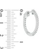 Thumbnail Image 2 of 1/2 CT. T.W. Diamond Inside-Out 15.5mm Hoop Earrings in Sterling Silver