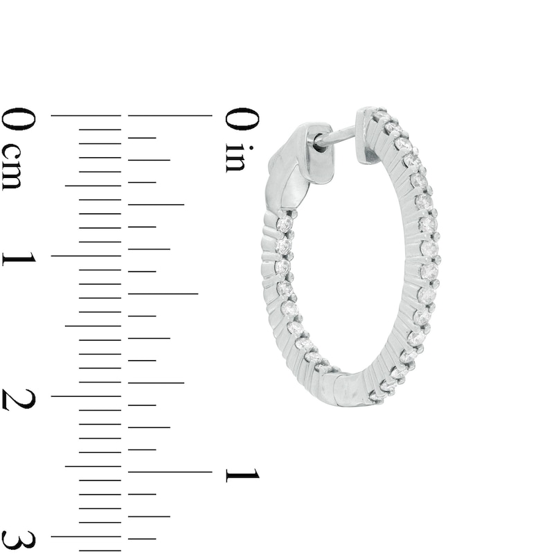1/2 CT. T.W. Diamond Inside-Out 15.5mm Hoop Earrings in Sterling Silver