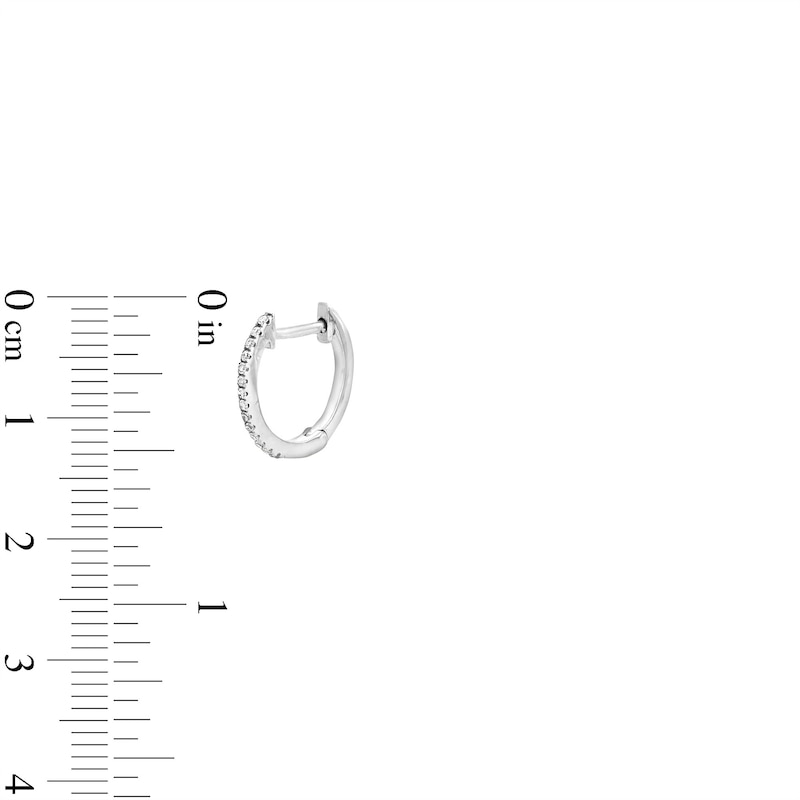 1/5 CT. T.W. Diamond Solitaire Stud and 9.5mm Huggie Hoop Earrings Two Pair Set in Sterling Silver