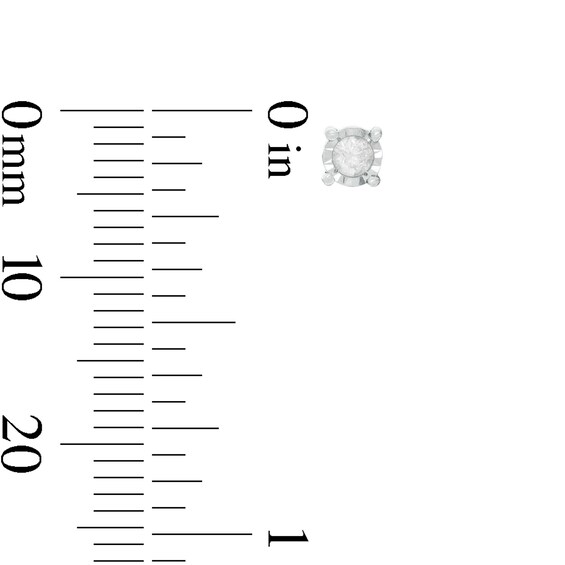 1/5 CT. T.W. Diamond Solitaire Stud and 9.5mm Huggie Hoop Earrings Two Pair Set in Sterling Silver