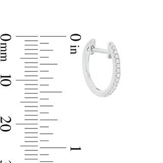 1/5 CT. T.W. Diamond Solitaire Stud and 9.5mm Huggie Hoop Earrings Two Pair Set in Sterling Silver