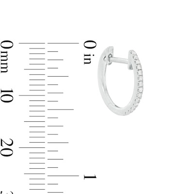 1/5 CT. T.W. Diamond Solitaire Stud and 9.5mm Huggie Hoop Earrings Two Pair Set in Sterling Silver