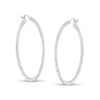Thumbnail Image 1 of 1/2 CT. T.W. Diamond Inside-Out 32.5mm Hoop Earrings in Sterling Silver