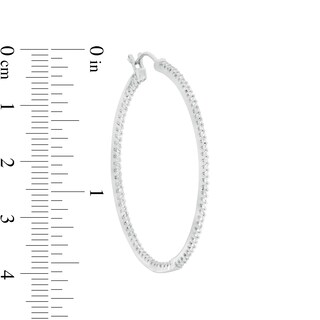 1/2 CT. T.W. Diamond Inside-Out 32.5mm Hoop Earrings in Sterling Silver