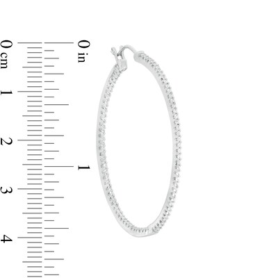 1/2 CT. T.W. Diamond Inside-Out 32.5mm Hoop Earrings in Sterling Silver