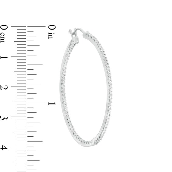 1/2 CT. T.W. Diamond Inside-Out 32.5mm Hoop Earrings in Sterling Silver