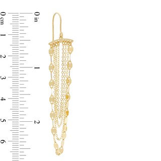 Made in Italy Layered Mirror and Cable Chain Drop Earrings in 10K Gold