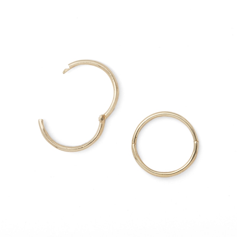 10K Solid Gold Continuous Huggie Hoops