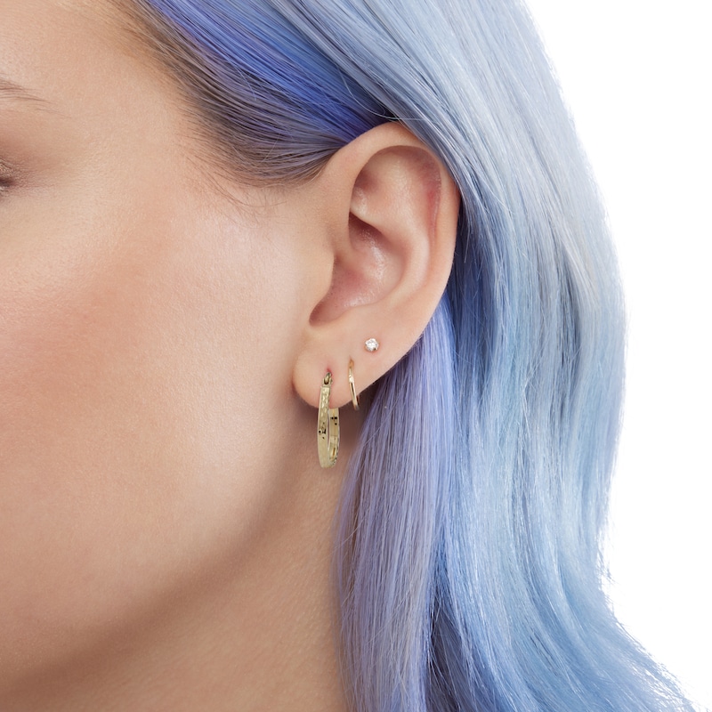 9.55mm Continuous Huggie Hoop Earrings in 10K Gold
