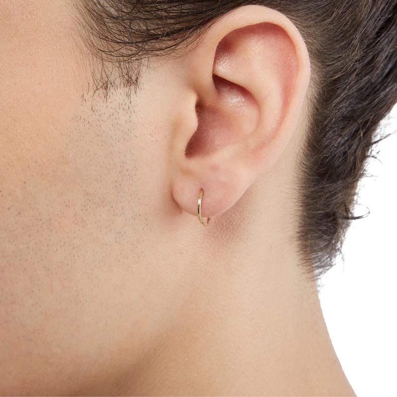 Main Image 4 of 10K Solid Gold Continuous Huggie Hoops
