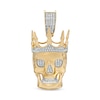 Thumbnail Image 1 of 1/8 CT. T.W. Diamond Skull King Necklace in 10K Two-Tone Gold