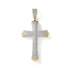 Thumbnail Image 1 of 1/5 CT. T.W. Diamond Multi-Row Cross Necklace Charm in 10K Gold
