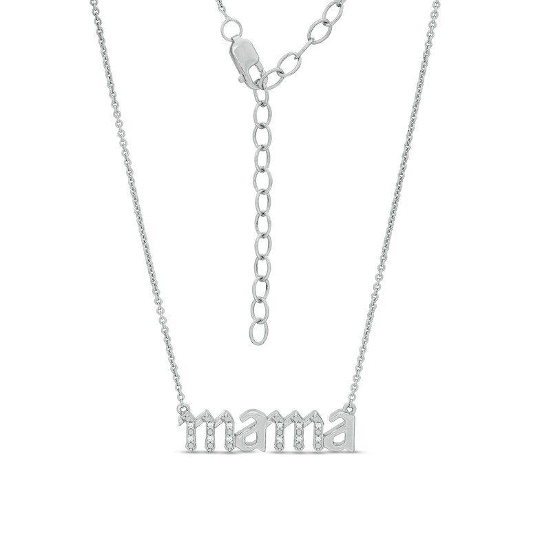 Diamond Accent "mama" Necklace in Sterling Silver - 16"