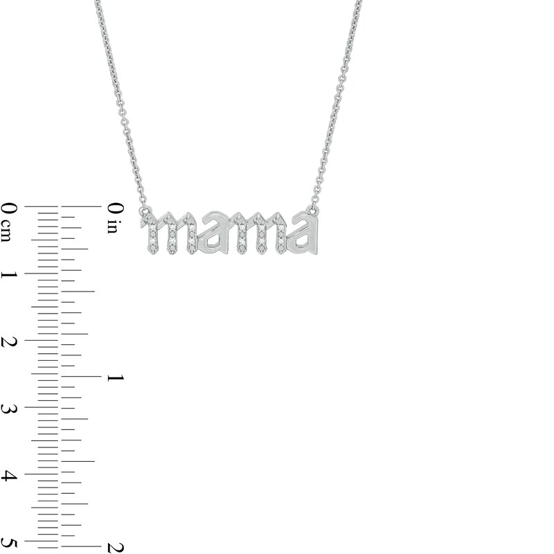 Diamond Accent "mama" Necklace in Sterling Silver - 16"