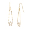 1/10 CT. T.W. Diamond Forzatina Chain Star Drop Earrings in 10K Gold