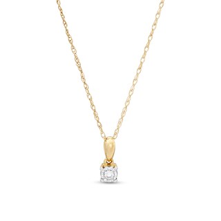 Diamond Accent Solitaire Pendant in 10K Gold