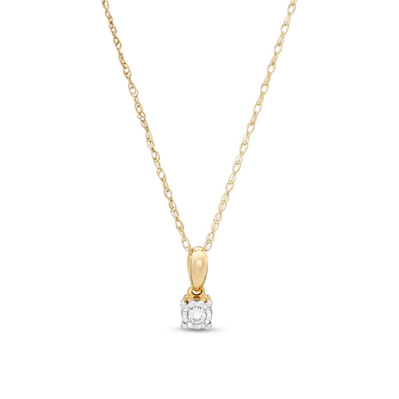 Diamond Accent Solitaire Pendant in 10K Gold