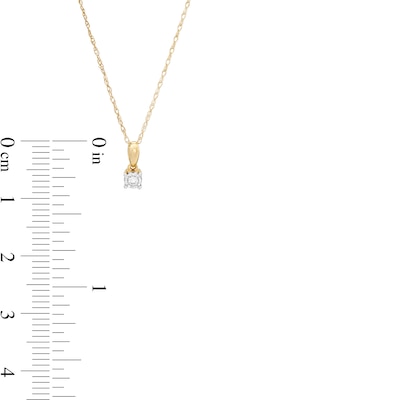 Diamond Accent Solitaire Pendant in 10K Gold